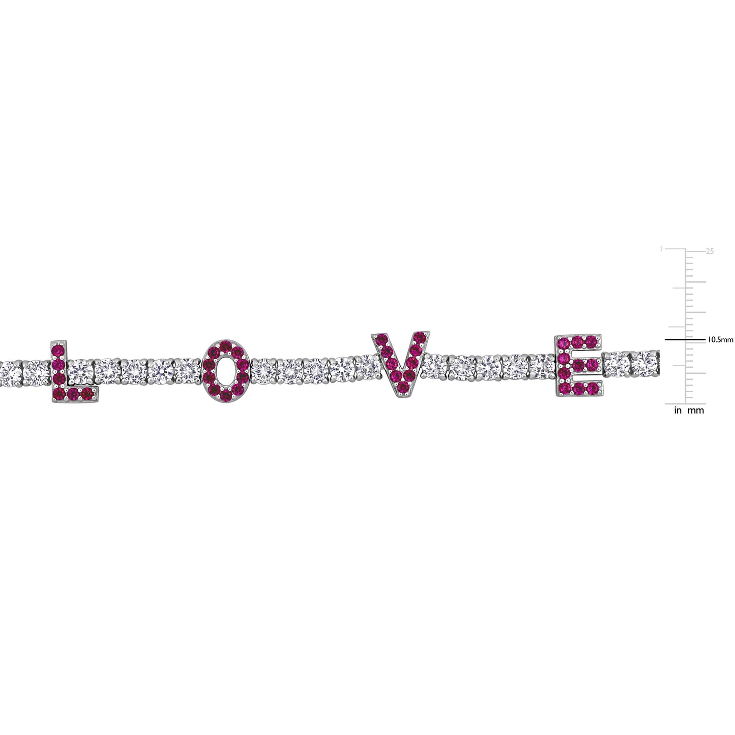 Created Ruby and Created White Sapphire Love Bracelet