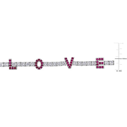 Created Ruby and Created White Sapphire Love Bracelet