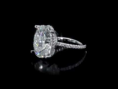 8 CT DEW Created Moissanite-White Fashion Ring 10k White Gold