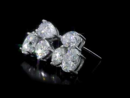 Moissanite Stud Earrings with Three Shapes in Sterling Silver