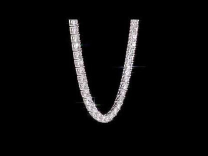 33 ct TGW Created white sapphire necklace silver white tongue and groove clasp length (inches): 17