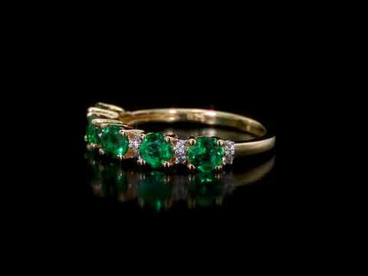 1 2/5 ct TGW Created emerald created white sapphire fashion ring yellow silver yellow plated