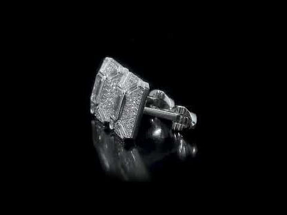 5 3/4 CT TGW Created White Sapphire Cufflink Silver