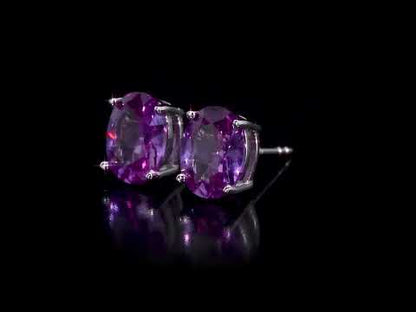 5 ct TGW Simulated alexandrite fashion post earrings silver