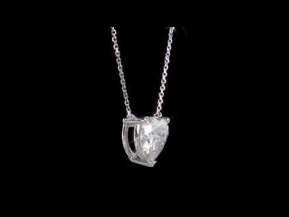 3 CT DEW Moissanite Heart Pendant With Chain 14k White Gold