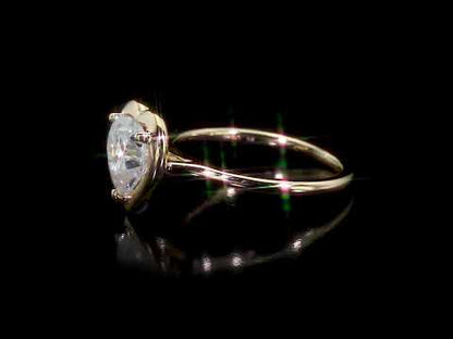 2ct Dew heart-shaped created moissanite engagement ring in 10k yellow gold