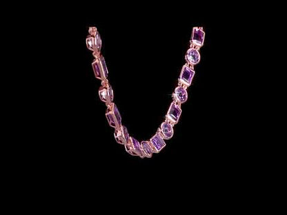 67 ct TGW Amethyst rose de france necklace pink silver length (inches): 16