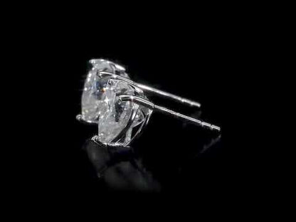 4ct Dew heart shape created moissanite stud earrings in sterling silver
