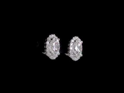 2 1/3 ct Dew created moissanite-white fashion post earrings silver