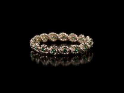 1/6 CT TGW Created Emerald Fashion Ring 10k Yellow Gold