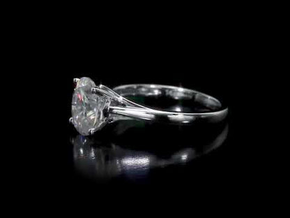 2 CT DEW Created Moissanite-White Fashion Ring 14k White Gold