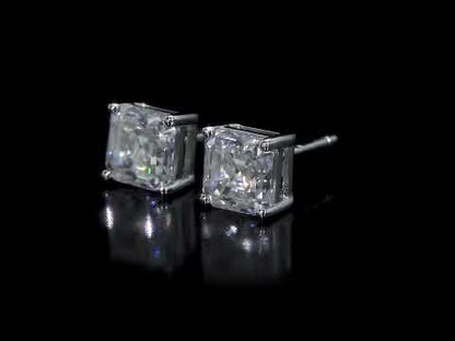 3 ct TGW octagon shaped moissanite stud silver