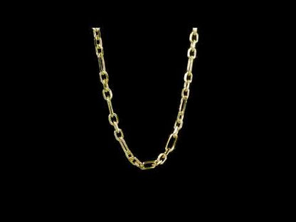 3MM Yellow Silver Figaro Necklace