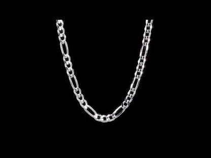 3.8MM Silver Figaro Necklace