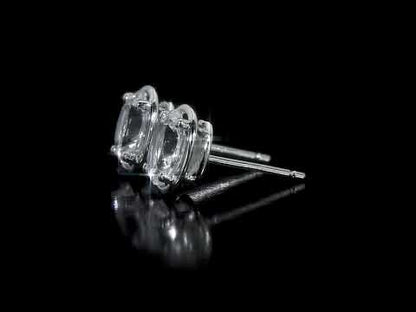 2.54 ct TGW Created white sapphire fashion post earrings silver