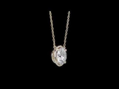 2 CT Dew created moissanite-white fashion pendant with chain 10k yellow gold