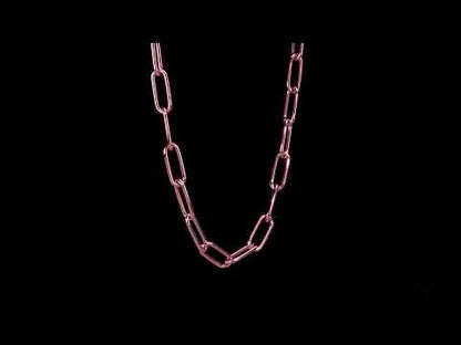 6MM Paperclip Necklace Rose Silver