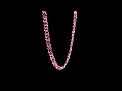 4.4MM Curb link necklace rose silver