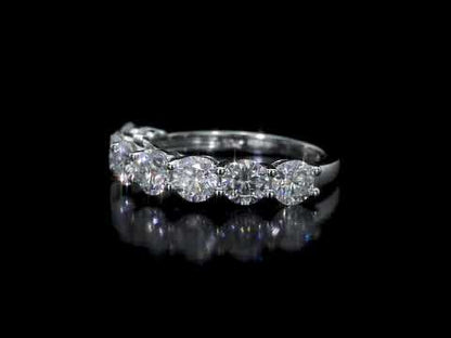 2 1/2ct Dew created moissanite semi eternity band in 10k white gold