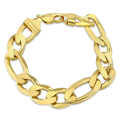 14.5MM 18K Gold Plated Figaro Anklet