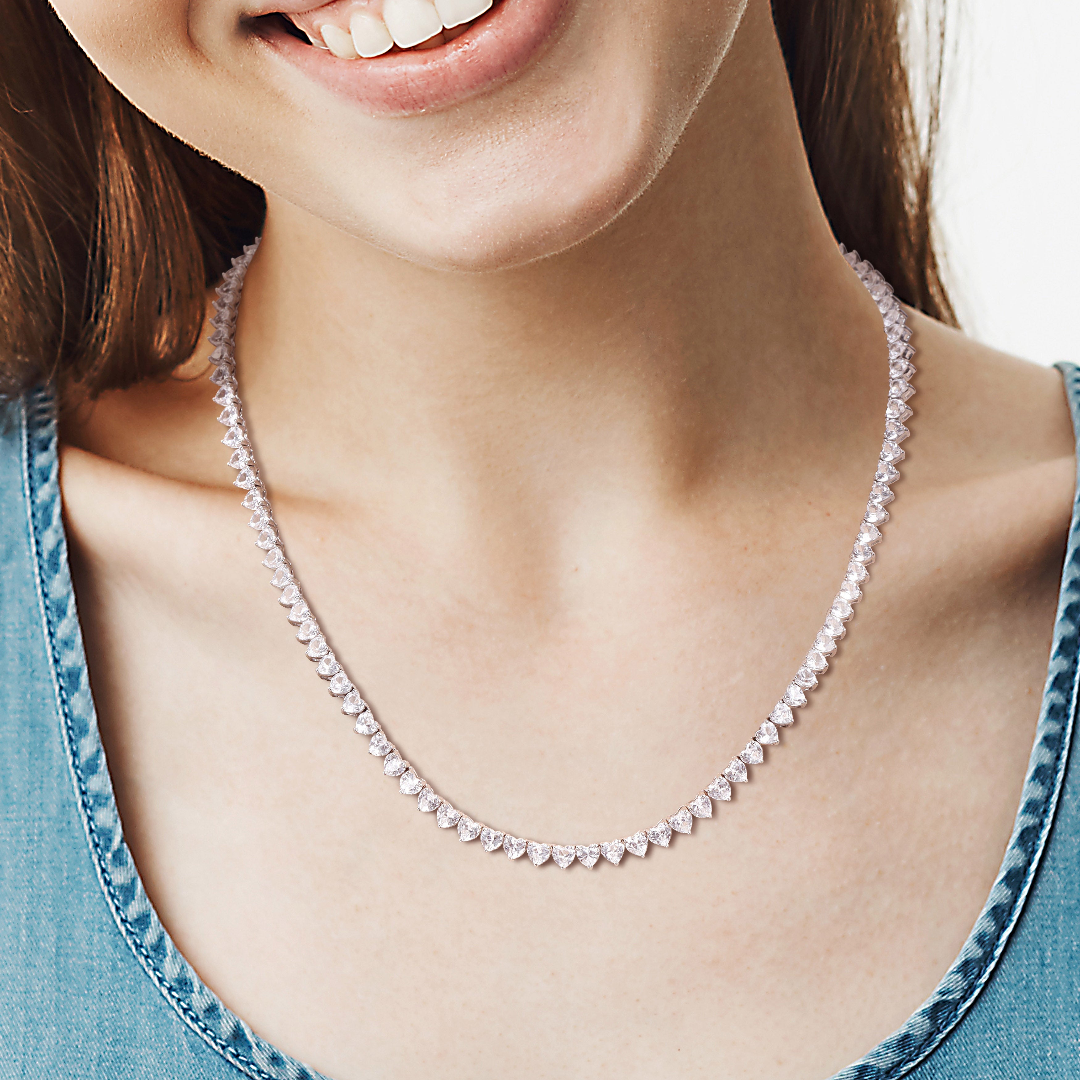 White sapphire tennis chain online