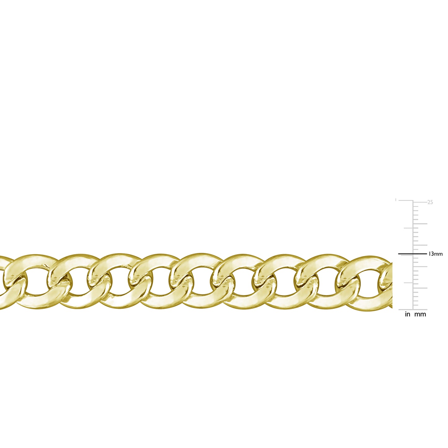 Men's 12.5MM Curb link bracelet 18K gold plated