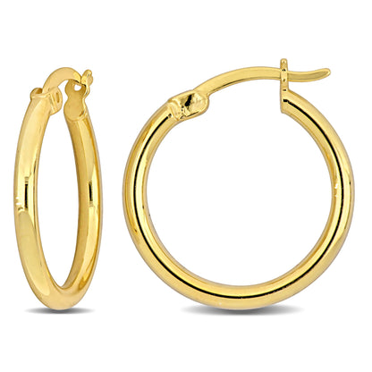 Silver Yellow 20MM round Hoop Earrings (2MM WIDTH)