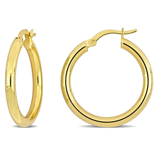 Silver Yellow 26MM round Hoop Earrings (3MM WIDTH)