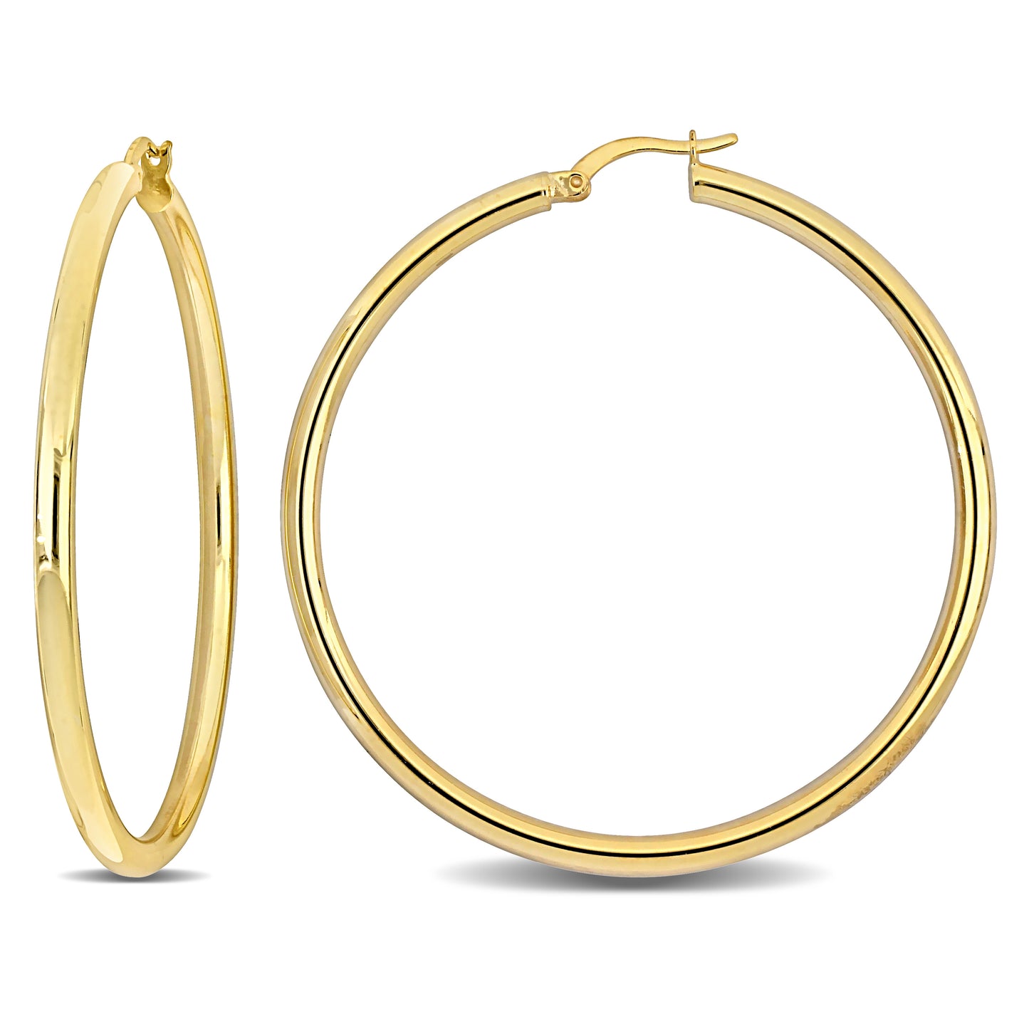 Silver Yellow 56MM round Hoop Earrings (3MM WIDTH)