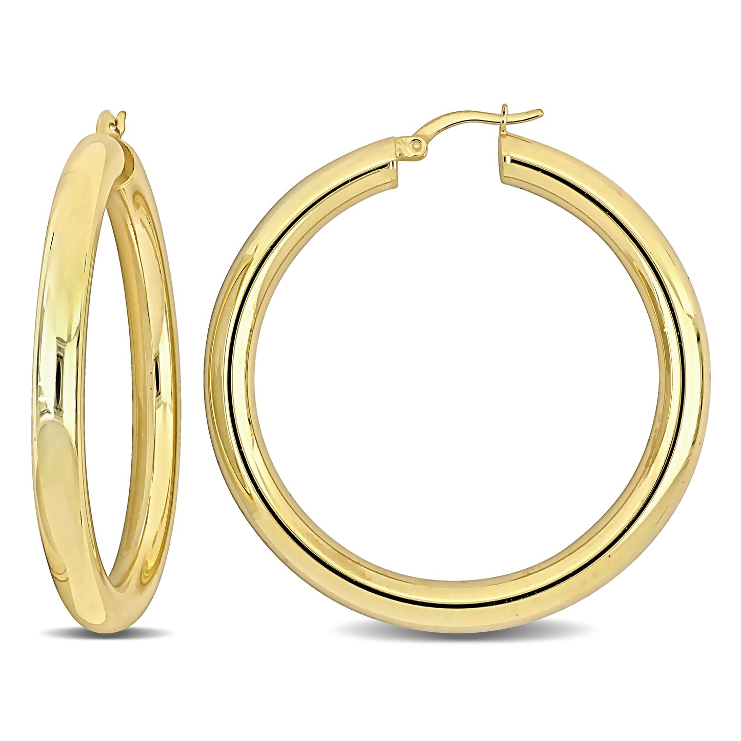 Silver Yellow 50MM round Hoop Earrings (5MM WIDTH)