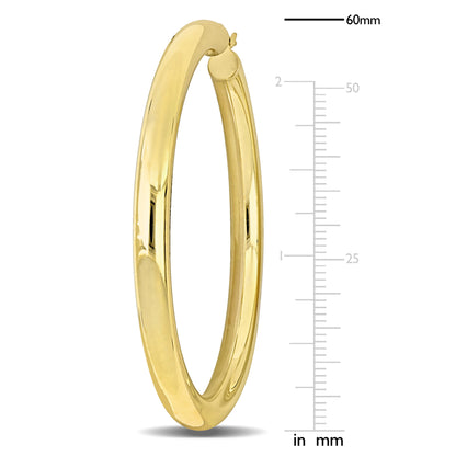 Silver Yellow 60MM round Hoop Earrings (5MM WIDTH)