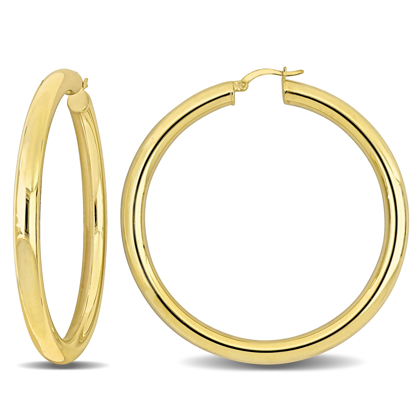 Silver Yellow 60MM round Hoop Earrings (5MM WIDTH)