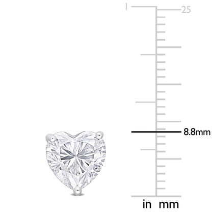 4ct Dew heart shape created moissanite stud earrings in sterling silver