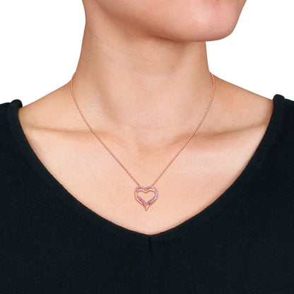 Pink Sapphire Heart Pendant