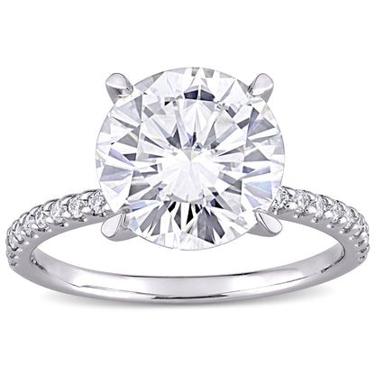 4 CT DEW Created Moissanite-White Fashion Ring 10k White Gold