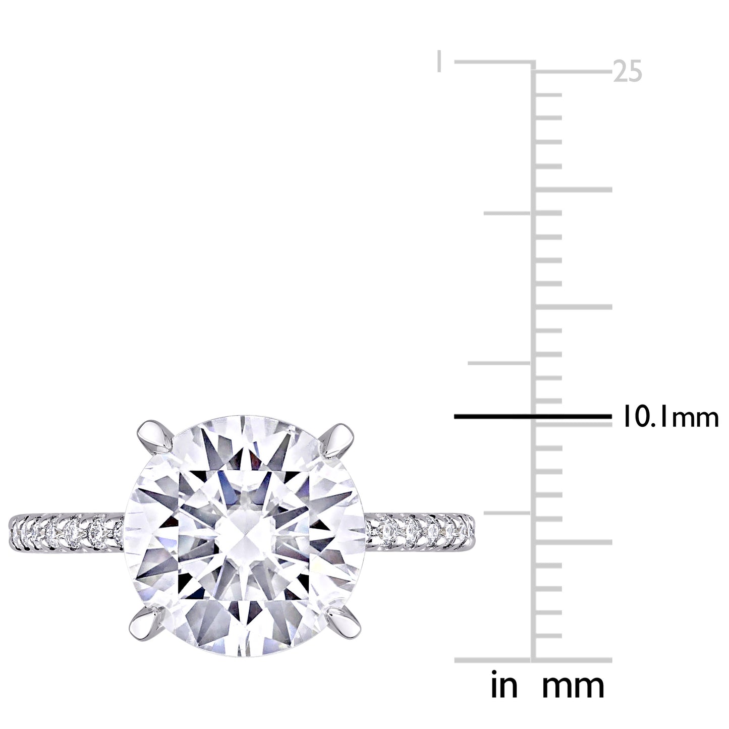 4 CT DEW Created Moissanite-White Fashion Ring 10k White Gold