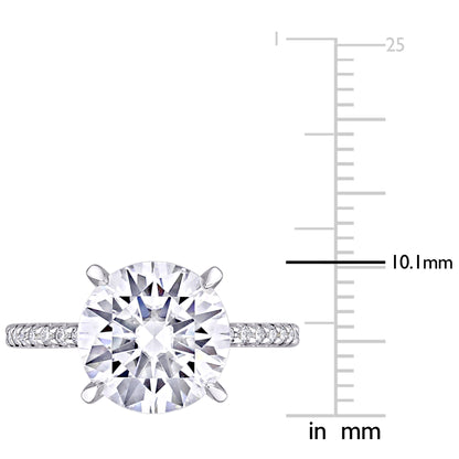 4 CT DEW Created Moissanite-White Fashion Ring 10k White Gold