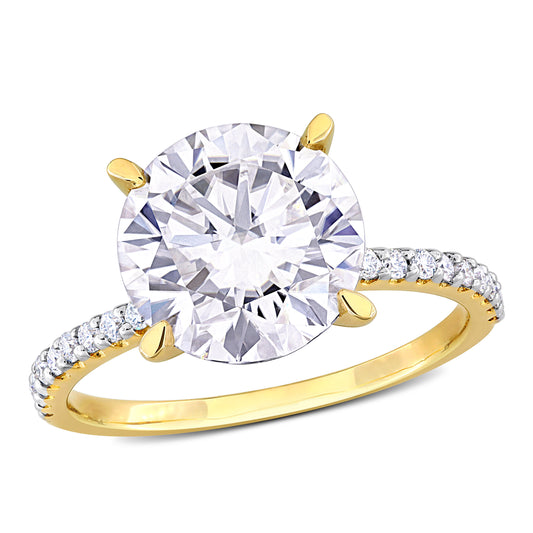 3 3/4 CT DEW Created Moissanite-White Fashion Ring 10k Yellow Gold