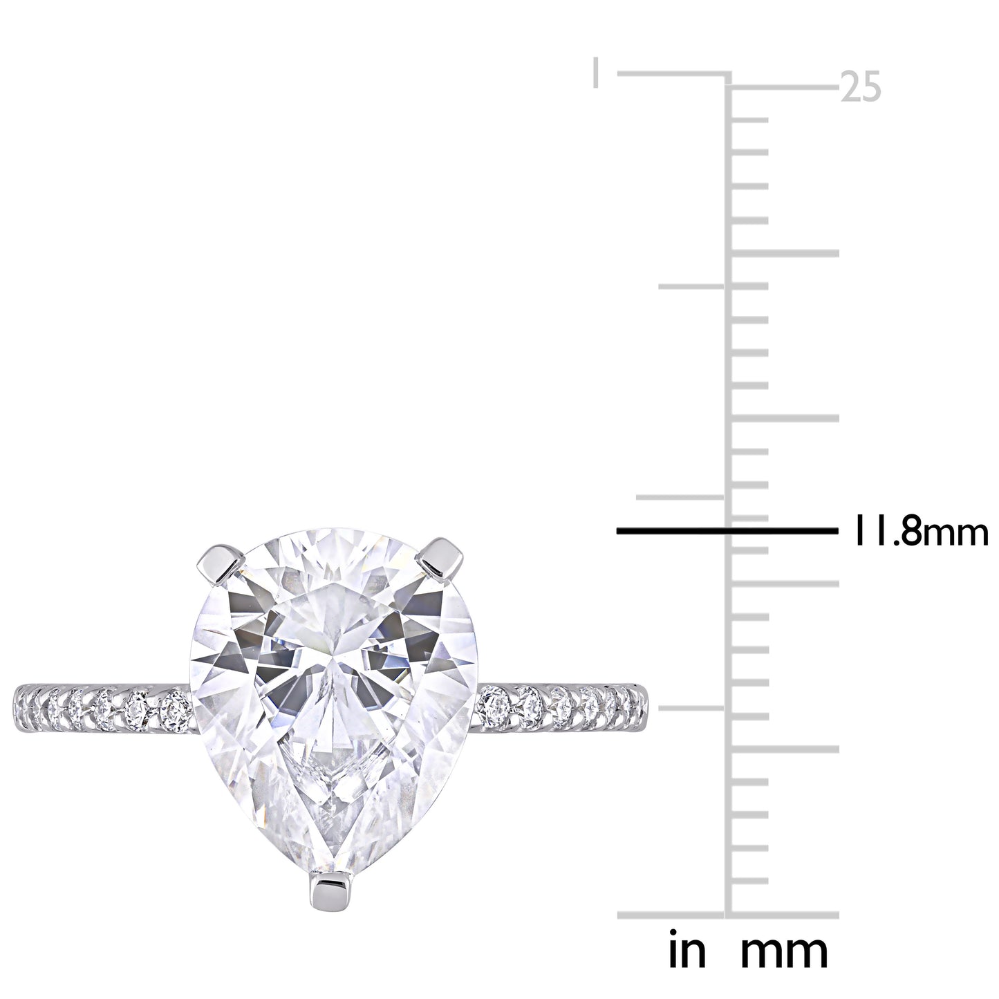 3 1/2 CT DEW Created Moissanite-White Fashion Ring 10k White Gold