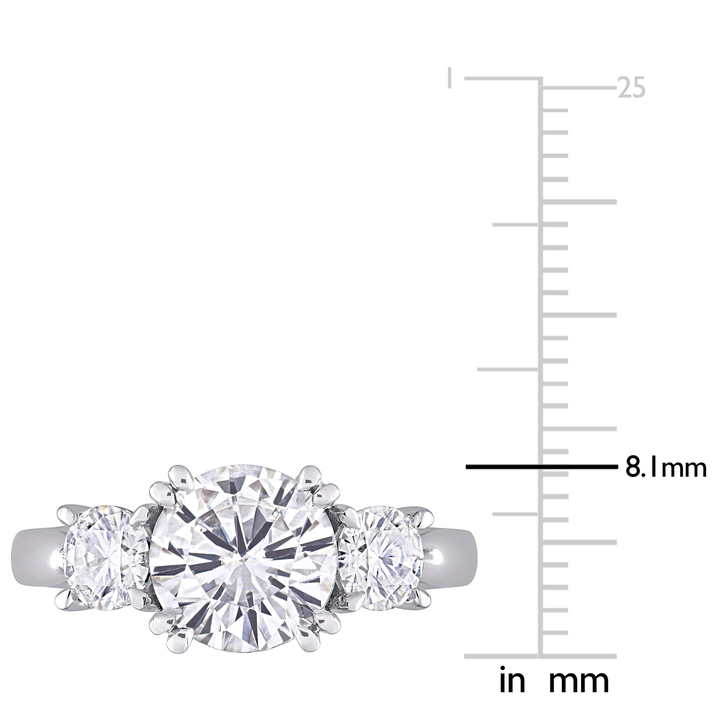 2 3/5 CT DEW Created Moissanite-White Fashion Ring 10k White Gold