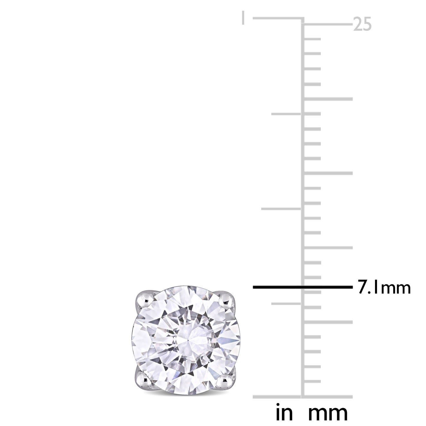 2 1/2 CT DEW Created Moissanite-White Fashion Post Earrings 10k White Gold