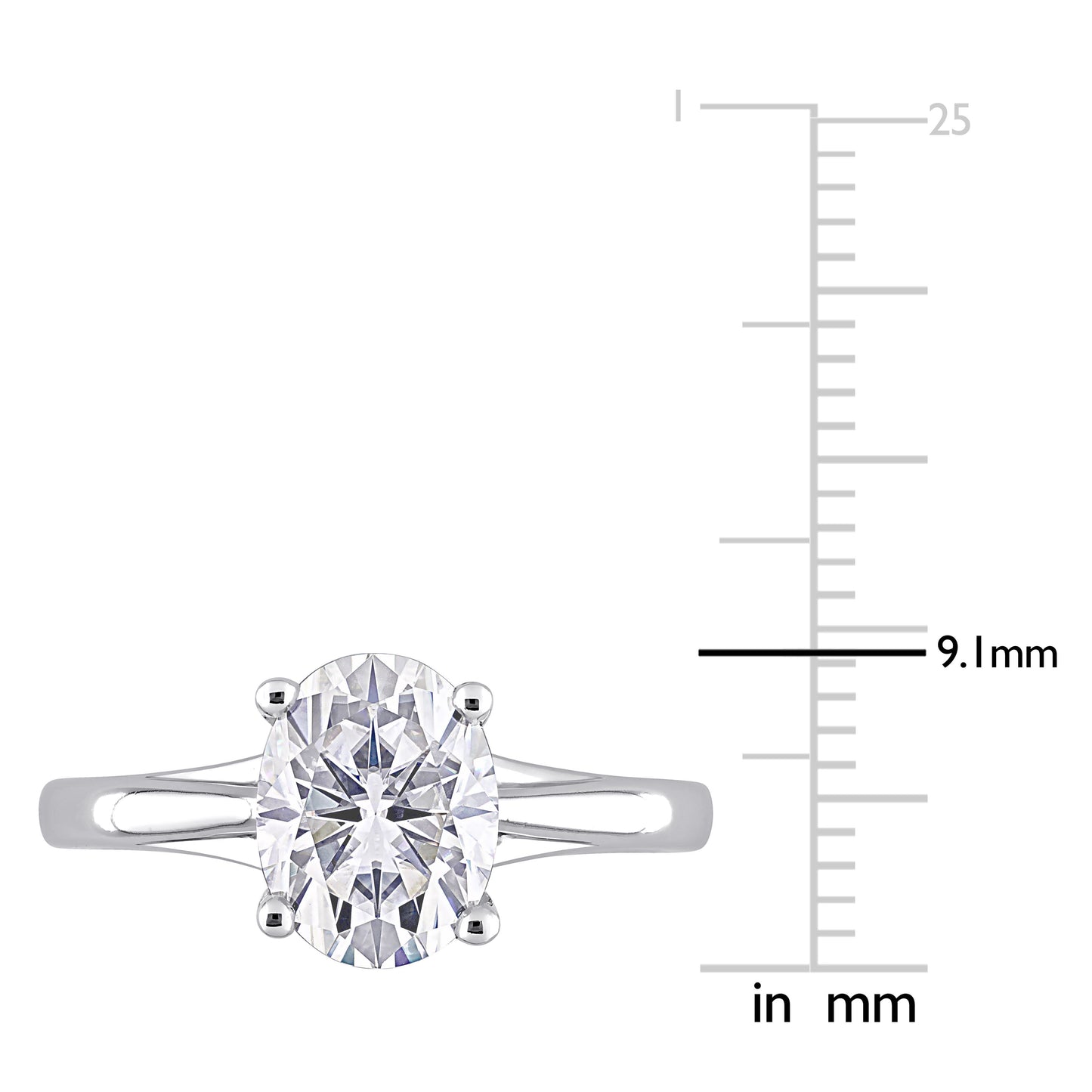 2 CT DEW Created Moissanite-White Fashion Ring 14k White Gold