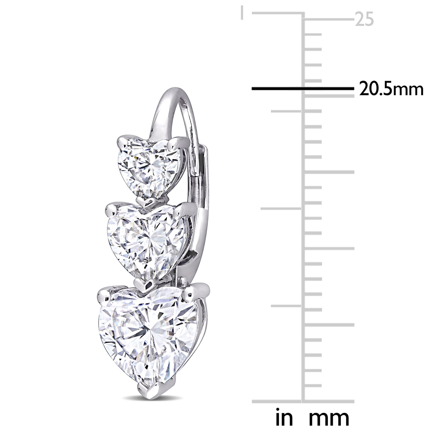 3 1/2 CT DEW Created Moissanite-White LeverBack Earrings 10k White Gold