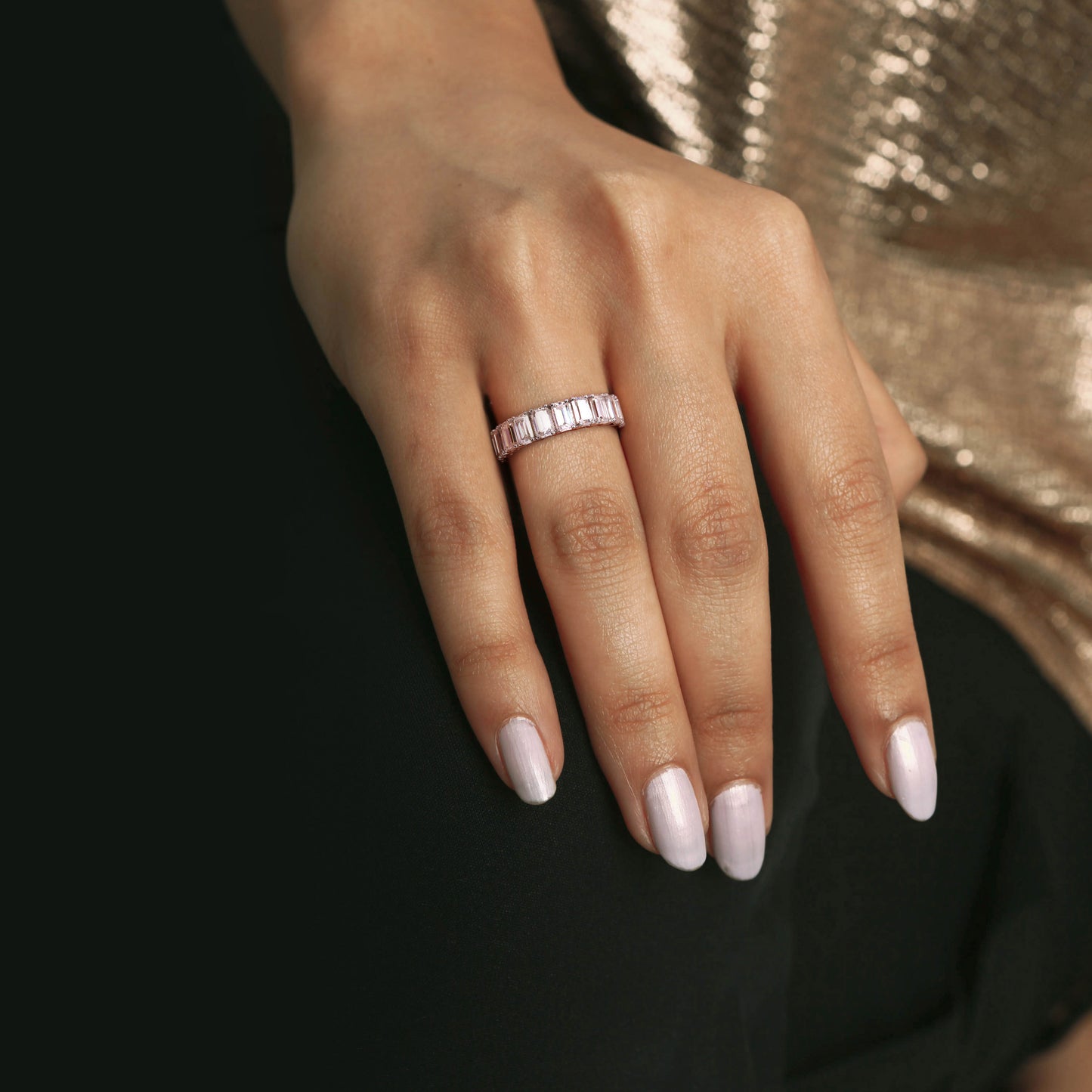5 3/4 CT DEW Created Moissanite-White Fashion Ring 14k White Gold