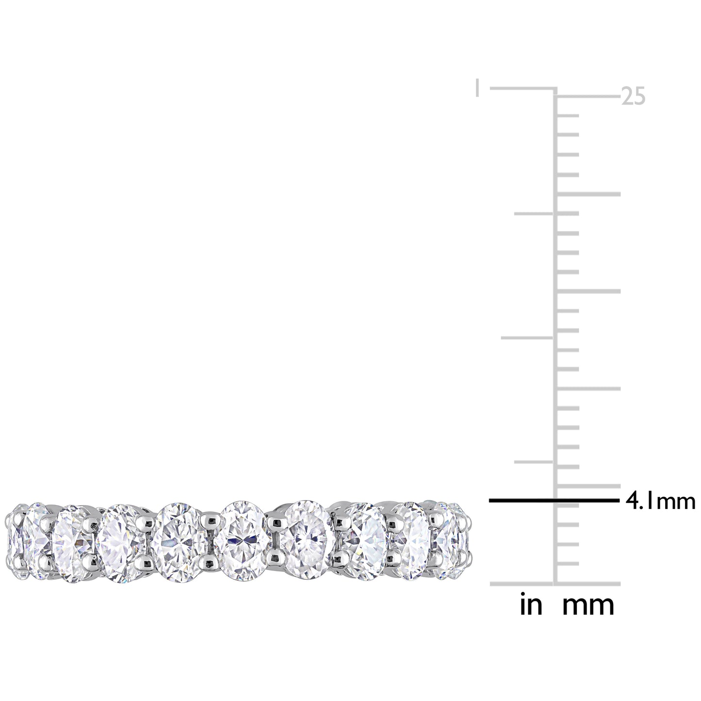 4 3/8 CT DEW Created Moissanite-White Fashion Ring 14k White Gold Size: 8