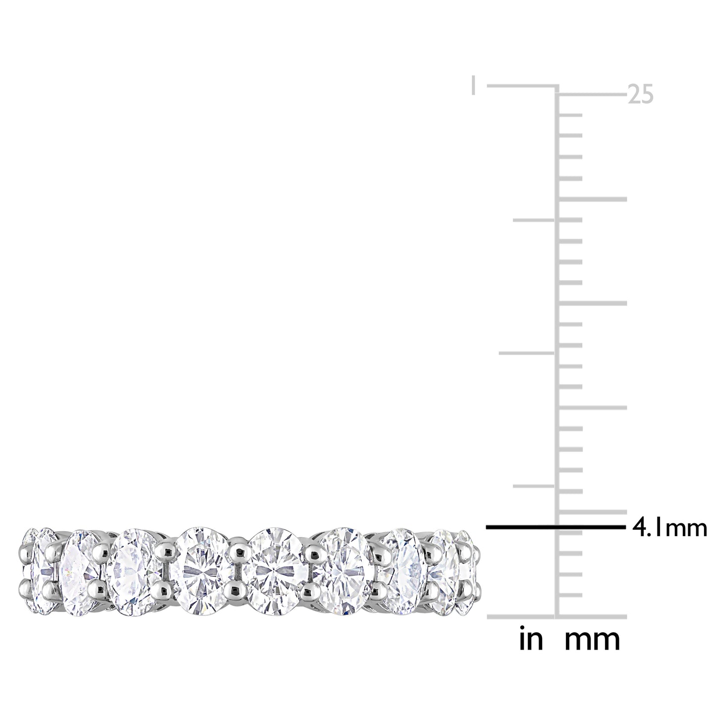3 4/5 CT DEW Created Moissanite-White Fashion Ring 14k White Gold Size: 5