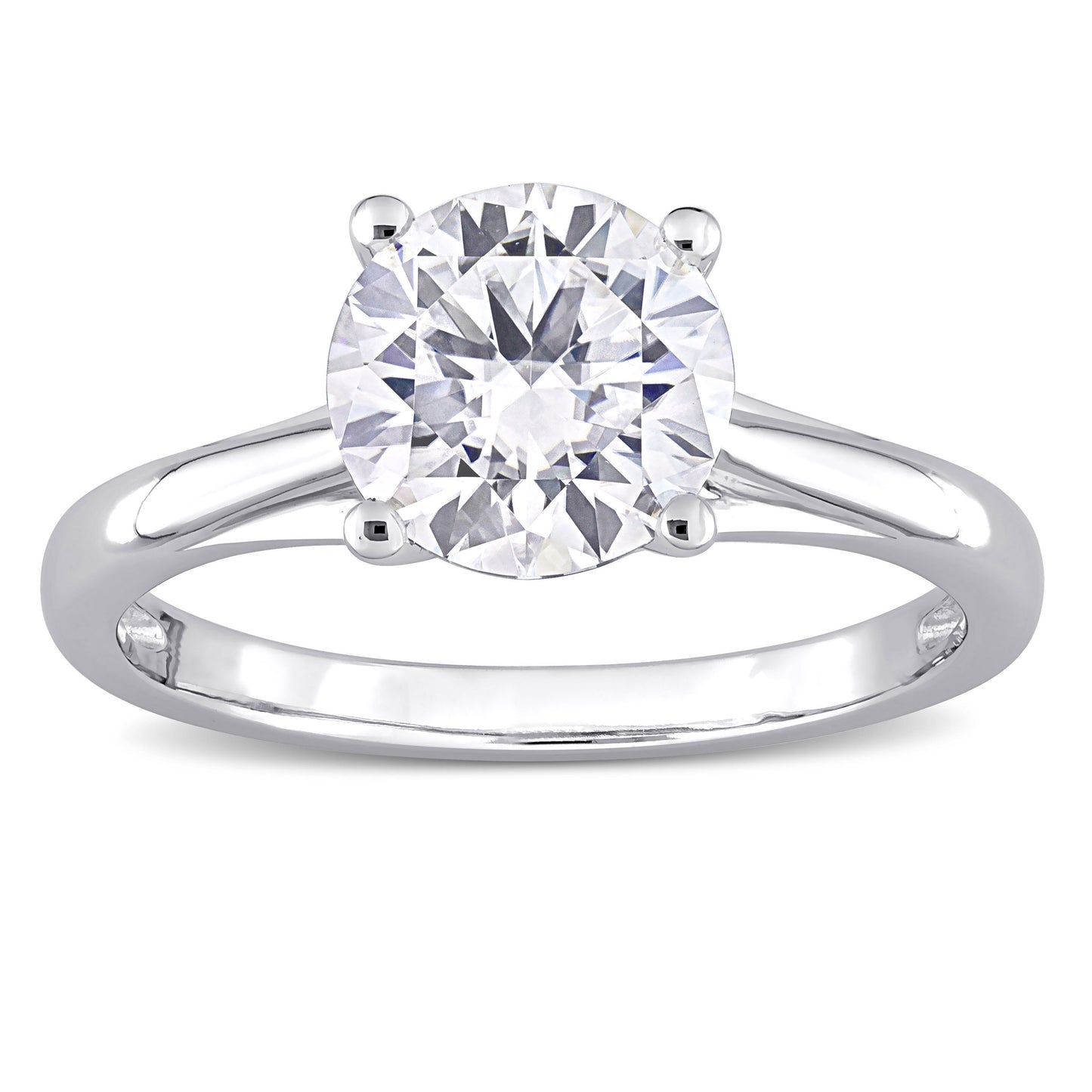 2ct Dew created moissanite solitaire ring in 10k white gold