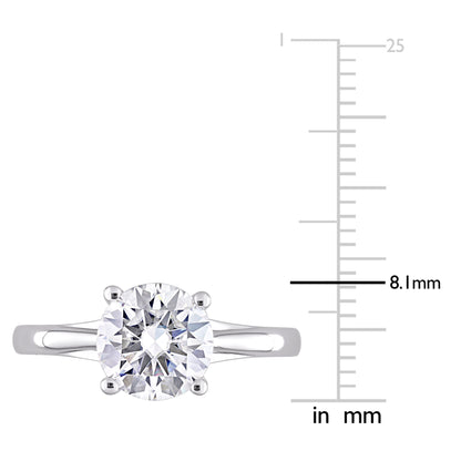 2ct Dew created moissanite solitaire ring in 10k white gold