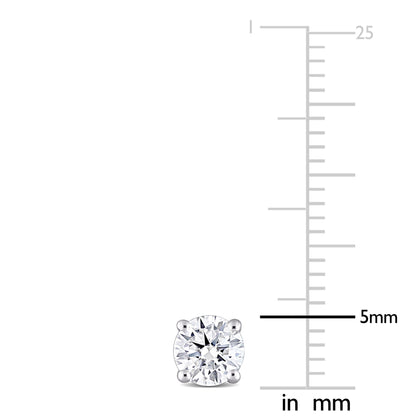 1 CT DEW Created Moissanite-White Fashion Post Earrings 10k White Gold