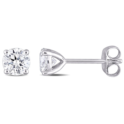 1 CT DEW Created Moissanite-White Fashion Post Earrings 10k White Gold